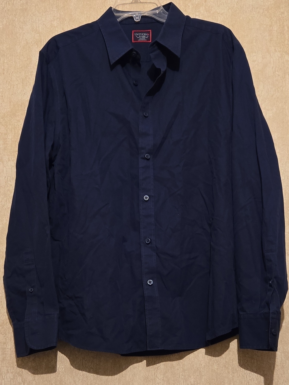 UNTUCKit Men's Navy Long-Sleeve Dress Shirt